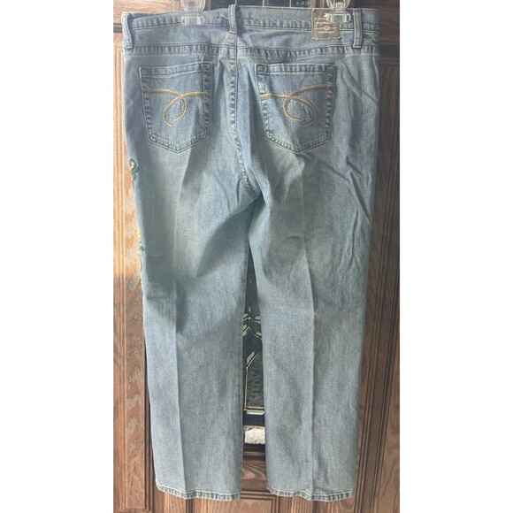 Vtg Z Cavaricci Jeans Womens High Rise Embroidered flower Straight Leg Boho S 14 - Picture 9 of 16